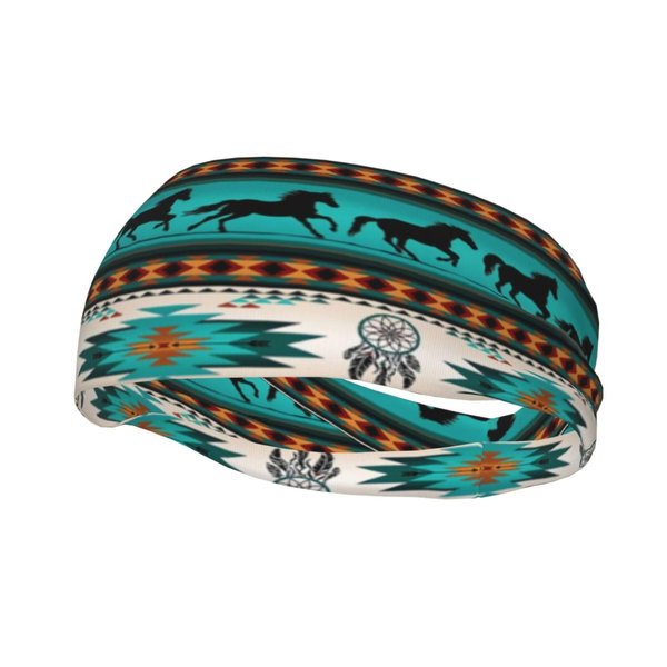 Native American Sweatbands Sports Headband,Breathable Sport Yoga Workout Turban Headband for Women Men Hair Accessories