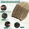 Weft Hair Extensions Human Hair,Golden Brown Colored Sew in Hair Extensions Brown Highlights Blonde Straight Weft Extensions Real Human Hair Platinum Blonde Sew in Hair Bundles 80Gram 14inch