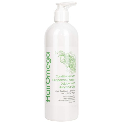 DrFormulas HairOmega Sulfate Free Conditioner with Deep Conditioning Moroccan Argan, Jojoba, Avocado Oils For Thin, Dry, Damaged Hair, Sulfate Free, Color Treated Hair Safe, 16 oz