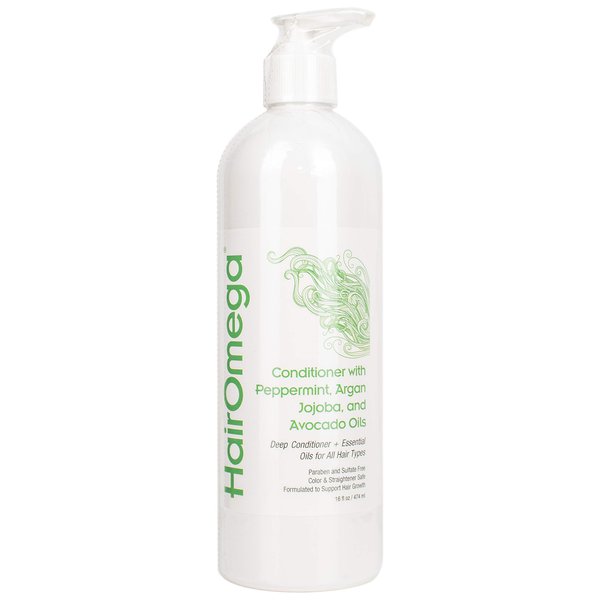 DrFormulas HairOmega Sulfate Free Conditioner with Deep Conditioning Moroccan Argan, Jojoba, Avocado Oils For Thin, Dry, Damaged Hair, Sulfate Free, Color Treated Hair Safe, 16 oz