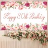 Vlipoeasn Elegant White Happy 80th Birthday Decorations for Women Rose Gold Flower Peony Photography Backdrop for 80th Birthday Party Surprise for Mother Cheers to 80 Years Old Birthday Party Supplies
