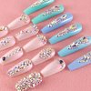 Multi Shapes 3D Glass AB Crystal Nail Art Rhinestones Kit with Flatback Round Bead Charm Gem Stone Jewelry Diamond with Pickup Pen + Tweezer for Manicure Craft Decoration by BELLEBOOST (Iridescent)