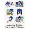 Unique Sonic Birthday Party Supplies Bundle includes 16 Plastic Loot Bags, 24 Tattoos, 1 Dinosaur Sticker Sheet