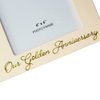 Haysom Interiors Contemporary 50 Years Together Then and Now Golden Anniversary Light Beige Frame with Double Silver Rings | Beautiful 50th Anniversary Picture Frame