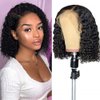 Cocoarm 14 Inch Short Curly Bob Wigs Human Hair 150% Density Wigs For Black Women With (1)