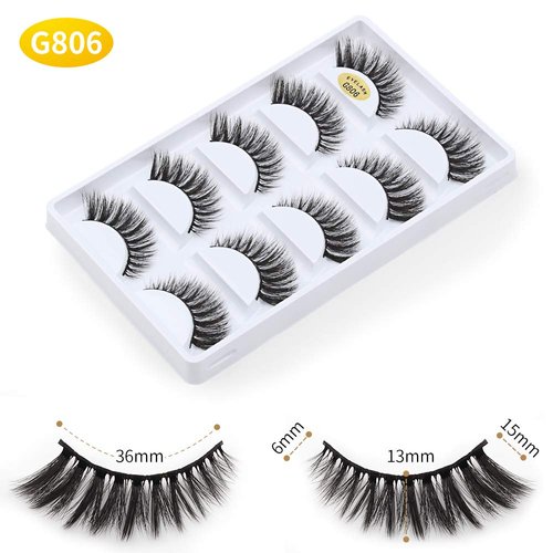 Vayator 10 Pairs/Set 3D Mink Lashes Natural False Eyelashes Dramatic Volume Fake Lashes Makeup Eyelash Extension Silk Eyelashes (G806)