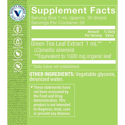 The Vitamin Shoppe Organic Green Tea Extract 1,000MG, Antioxidant Supplement That Supports Cellular & Cardiovascular Health, Mix's Well with Water (2 Fluid Ounces Liquid)