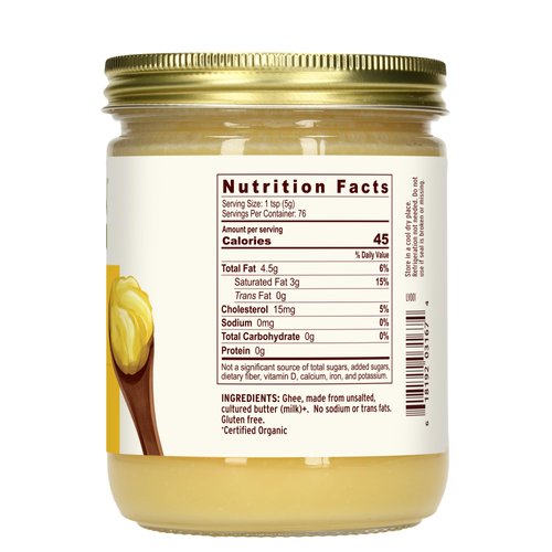 Banyan Botanicals Grass-Fed Ghee – Original Cultured Organic Ghee (Clarified Butter) – Tasty Oil & Butter Alternative for Cooking & Baking – 13.4 oz – Non-GMO Gluten Free Vegetarian