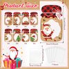 Pasimy 48 Set Christmas Party Favors Christmas Mason Jar Card Candy Bag Christmas Card Craft with Cellophane Goodie Treat Bags DIY Xmas Exchange Cards Gifts for Christmas Party Favors Holiday Supplies