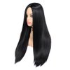 WIGER Long Black Wigs Straight Black Hair Dye Wig for Women Middle Part Synthetic Heat Resistant Natural Hair for Party or Halloween Costume Full Black Wigs for Girls (1B)