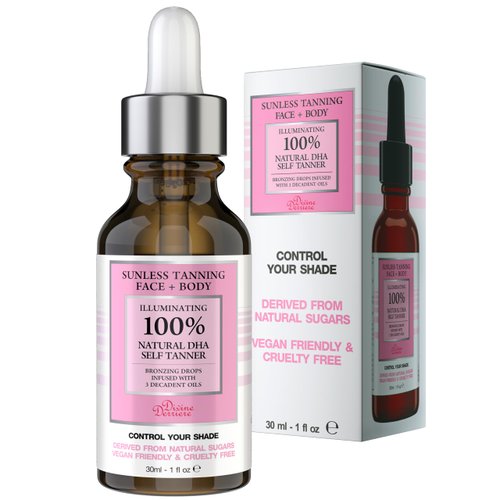 Self Tanner Drops for Face Tanner - Sunless Tan, Body and Face Self Tanning Drops - Body & Face Self Tanner Drops for a Natural Looking Self Tan