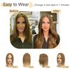 SEGO Human Hair Toppers for Women With Thinning Hair 7 * 13CM Silk Base 100% Real Human Hair Clip in Top Wiglet Hair Pieces -10 Inch No Bangs Light Brown
