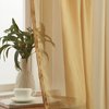 HLC.ME Gold Sheer Voile Window Treatment Rod Pocket Curtain Panels for Bedroom and Living Room (54 x 84 inches Long, Set of 2)