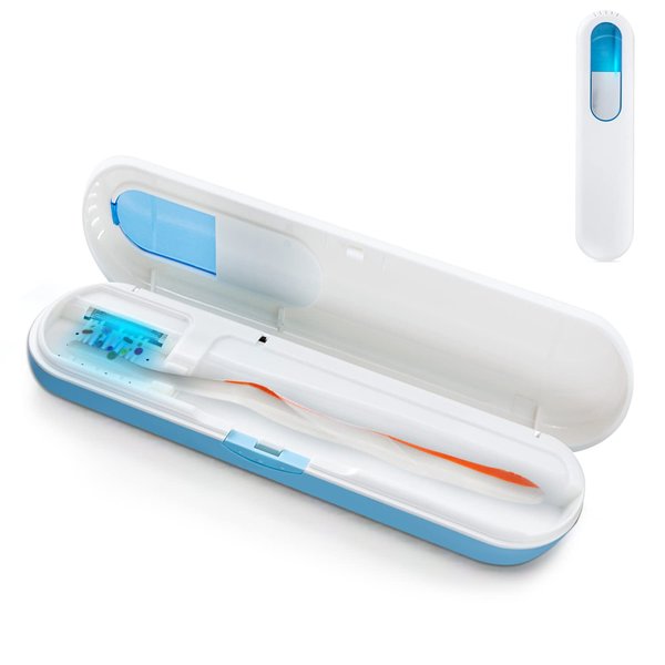 TAISHAN UV Toothbrush Case Sanitizer，Portable Rechargeable Travel Toothbrush Holder,Fits All Toothbrushes for Electric and Manual Toothbrushes,Safety Feature for Home and Travel