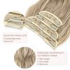 REECHO Hair Extensions, 4PCS Clip in Hair Extensions HE001 Natural Soft Synthetic Hairpieces for Women, Dark Ash Blonde