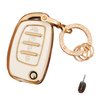 TAPAYICA for Hyundai Key Fob Cover Folding Key Fob Shell with Keychain Fit for Hyundai Santa Fe Sport Sonata Tucson (White-B)