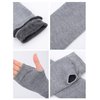 Bememo 3 Pairs Fingerless Gloves for Winter Knit Long Thumb Hole Arm Warmers Goth Elbow Length Women Fingerless Gloves (Black, Deep Grey, Light Grey)