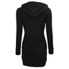 BEPEI Womens Long Sleeve Tunic Sweatshirt String Hoodie With Pocket Black L