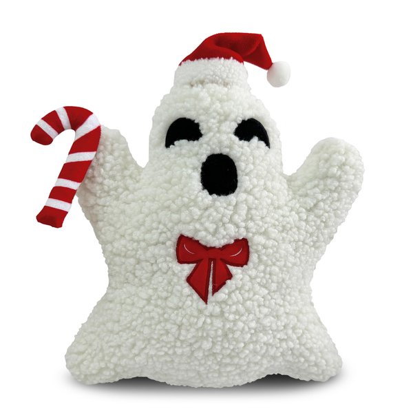 YUNRANZI Ghost Pillow Plush, 12 inch Cute Ghost Halloween Christmas Party Throw Pillows, Stuffed Ghost Shaped Decorative Spooky Pillows Outdoor Home Cushion Decorations (Christmas Ghost)