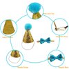 Christmas Pet Party Jazz Hat and Blingbling Bow Tie Breakaway Collar Set, Adjustable Headband for Kitten Puppy Small Dogs Cats (01 Light Blue)