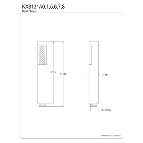 Kingston Brass KX8131A6 Concord Hand Shower Head, Polished Nickel 7.31 x 1.13 x 1.13