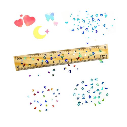 CellLuck 12 Bags of Chunky Glitters,120g/4.23oz Craft Glitter Set,Star Moon,Butterfly and Heart Shaped Glitter Flakes for Tumblers, Body, Face, Nail Art, Resin Craft