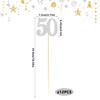 12PCS 50th Birthday Centerpiece Sticks Glitter Number 50 Table Centerpieces Flower Toppers for Anniversary Reunion and Party Decorations Silver