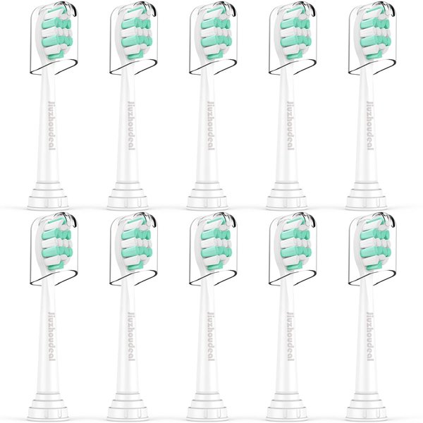 Jiuzhoudeal Toothbrush Replacement Heads for Philips Sonicare C2 Plaque Control ProtectiveClean 4100 5100 6100 Electric Toothbrush Heads, 10-Pack