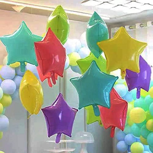 STIMULATE SZXXZZMY 20 Assorted Macaron Color Star Shaped Balloons 18 Inches 5 Kinds of Rainbow Party Foil Balloons, Foil Balloons for Party Decoration, Birthday Party Supplies or Wedding Ceremony…
