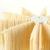 Ourokhome Collapsible Pasta Drying Rack, Plastic Foldable Homemade Fresh Spaghetti Stand Dryer Noodle Hanger for Kitchen with 10 Arms, Stable, Easy Storage, Quickly Set Up (White)