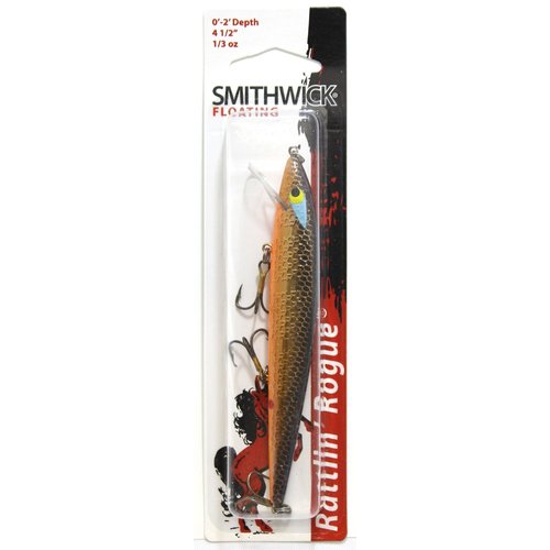 Smithwick Floating Rattlin'' Rogue Fishing Lure - Golden Rogue - 0-2 ft Cranking Depth