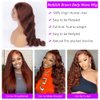 Vemalin Reddish Brown Lace Front Wigs Human Hair 13x4 HD Transparent Lace Fronttal Wigs Human Hair for Black Women Auburn Colored 180% Density Pre Plucked Body Wave Glueless Wigs Human Hair 28 Inch