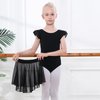 DIPUG Girls Ballet Leotards with Removable Skirt Toddler Flutter Sleeve Criss Cross Back Dance Leotard Combo 4t 5t 6 Black