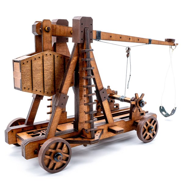 Toystub DIY 3D Wooden Puzzles for Adults Trebuchet Science Building Kit Model Catapult Engineering Kit Wood Assembly Gifts