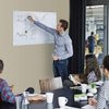 Peel and Stick White Board, 24"x36" Dry Erase Board with Stain Proof Dry Erase Surface, White Board for Wall with Restickable Adhesive Backing and Flexible Foam Cushion Layer for Smooth Writing