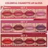 MEICOLY Matte Waterproof Liquid Lipstick Cigarettes Set Kit,4 Colors Lip Stain,Smoke Tube Cigarette Lipstick,Long Lasting Lip Gloss Lip Tint,Matte Lip Makeup for Women Girls,Set 2