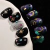 BAIYIYI Nail Art Studs 3D Gold Silver Star Nail Studs Nail Charms Star Shape Metal Nail Rivets Charms Gemstone Jewelry DIY Nail Art Decorations Manicure Supplies