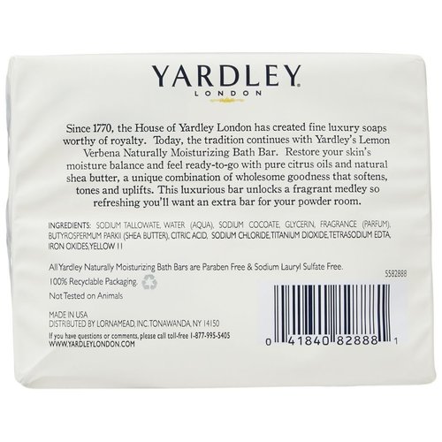 Yardley London Bar Soap - Lemon Verbena with Shea Butter - 4.25 oz - 2 ct