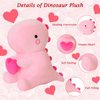 SQEQE Dinosaur Stuffed Animal, Loving Soft Dino Plush Toys with Holding Heart for Valentine Day, Sweet Romantic Anniversary Birthday Gift for Her Girls Boys Girlfriend(Pink,12 inch)