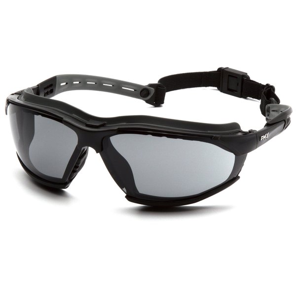 Pyramex Safety Products GB9420STM Isotope Safety Glasses, Gray H2MAX Anti-Fog Lens with Black Frame, Gray, One Size