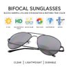 VITENZI Bifocal Sunglasses for Men and Women Aviator Reading Sun Tinted Glasses with Readers - Milan in Black 2.00