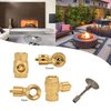 Skyflame 3/4 Inch Straight Gas Key Valve Kit for Fire Pit Fireplace with Flat Black Flange, and 3 Inches Universal Key