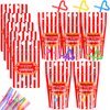25 Sets Carnival Theme Party Decorations Carnival Bags Carnival Drink Pouches with Straws Reusable Carnival Treat Bags with Zipper for Carnival Party Favors Kids Circus Favor Plastic Circus Party Bag