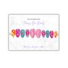 Handmade Acrylic Press On Nails Display Card | 5x7” 30 pk | w/Application Aftercare Instructions Inserts Marble for Packaging in Your 6 * 9 Holographic Bags Use With Double Sided Tape