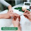 Skellax 4PCS Cuticle Pusher Double Ended Sharp Edge Spoon Shaped Set, Salon Quality Stainless Steel Metal Manicure Pedicure Nail Polish Remover Cleaner Tools for Fingernails Toenails