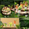 IMIKEYA Miniature Dollhouse Plant Flowers: 15pcs Mini Dollhouse Potted Plants Artificial Tiny Plants Fake Greenery Ornament Potted Plant Flower Model Micro Landscape Dollhouse Furniture Decor