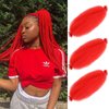 Afro Twist Hair 28 Inch 3 Packs, Springy Afro Twist Hair Pre Fluffed Spring Twist Hair Pre Stretched Wrapping Hair for Soft Locs Hair Extensions (Red#)
