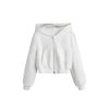 WDIRARA Girl's Zip Front Hoodie Pocket Casual Long Sleeve Sweatshirt Tops White 12-13Y