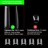 600PCS Square Nail Tips Full Cover, 3XL Clear Nail Tips for Acrylic Nails Professional, XXXL Full Cover Nail Tips No C Curve, Extra Long Tapered Square Fake Nails for Salons Home DIY Nail Art 12 Sizes