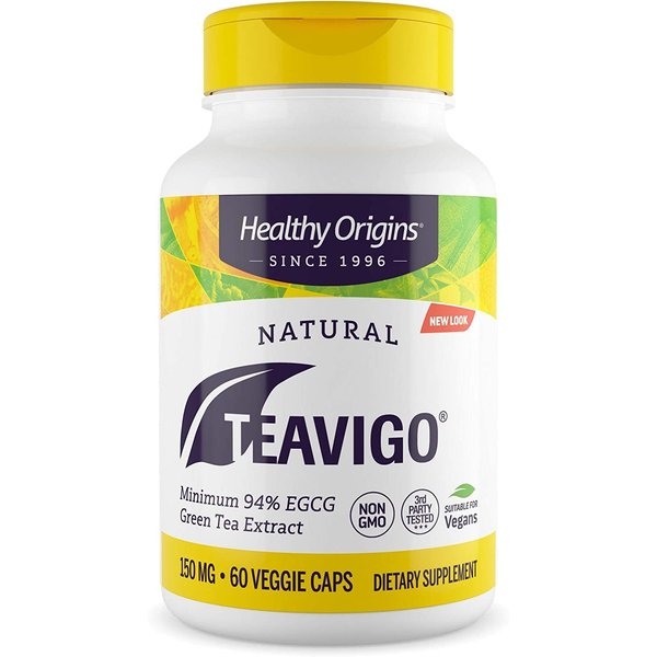 Healthy Origins TEAVIGO, Green Tea Extract, 94% EGCG, 150 mg - Green Tea Extract Capsules from Camellia Sinensis - Vegan, Non-GMO & Gluten-Free Antioxidant Supplement - 60 Veggie Capsules